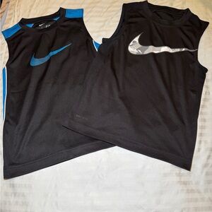 Nike Kids' Black and Blue Tank Tops